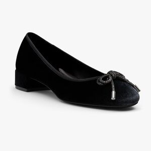 Birdies The Hummingbird 30 Heels- Black Velvet Bow Size 10 Retails $205 Workwear
